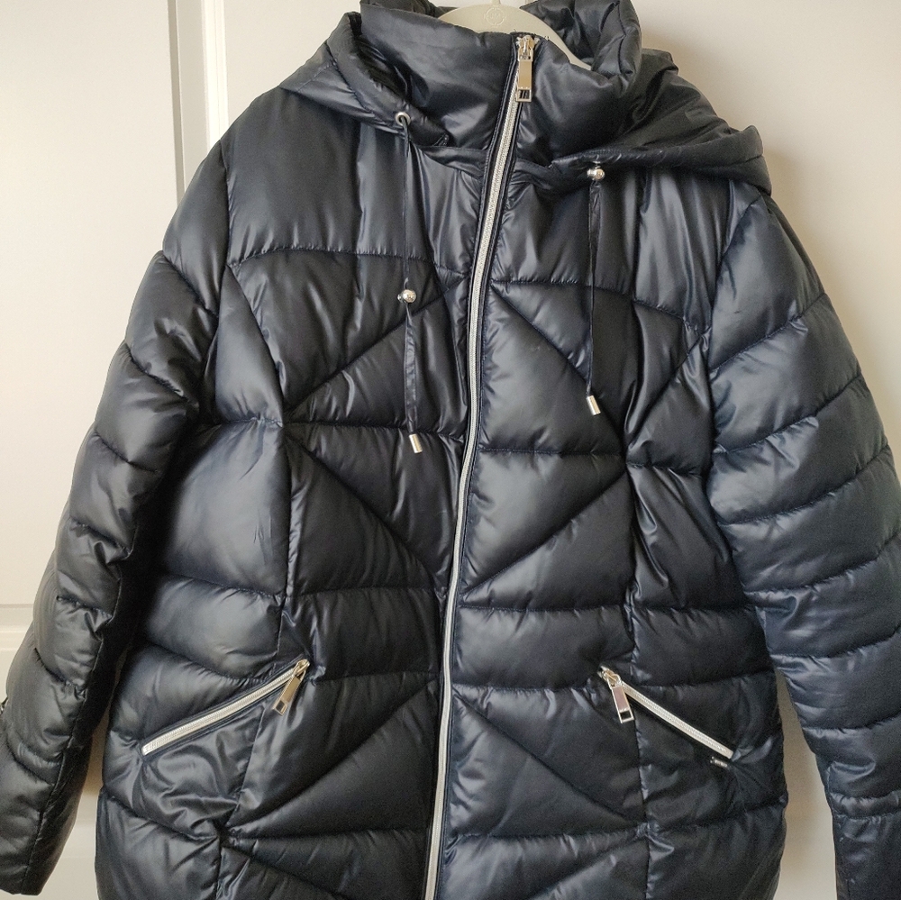 Nine West Full Zip Women's Hooded Puffer Jacket Size XXL
